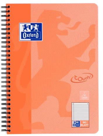Oxford Touch Collegeblock B5 liniert mit Rand links, 80 Blatt, koralle