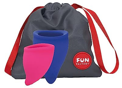 FUN FACTORY Periodentasse FUN CUP Set – 2 x Menstrual Cup (Size A+B) wiederverwendbar, umweltfreundliche Alternative zu Tampon oder Binde – 100% medizinisches Silikon
