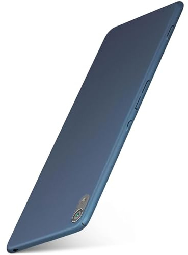 moex Alpha Case für Sony Xperia XA Hülle Ultra Dünn, Schutzhülle mit erhöhtem Kameraschutz, Slim Cover Hardcase Backcover, Dünnste Handyhülle Minimalistisch, Metallic Blau