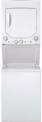 GE Unitized Spacemaker® 2.3 Cu. Ft. Washer and 4.4 Cu. Ft. Electric Dryer Laundry Center, 24-Inch, White – GUD24ESSMWW