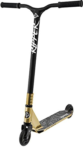 Streetsurfing Unisex Jugend Scooter Ripper – Hochwertiger Kickscooter mit 110 mm Alu-Rollen & ABEC-9 Kugellager – Für Skatepark, Tricks & Stunts – belastbar bis 100 kg, Design: Gold, 500303, One Size