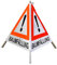 Warnpyramide/Faltsignal Achtung(VZ101) BAUMFÄLLUNG 70cm - weiß tagesleuchtend, leicht