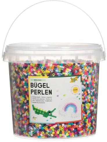 CREATIV DISCOUNT® NEU Bügelperlen sortiert, 30000 Stück im Eimer