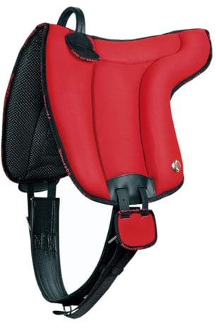 PIONEER Reitsattel aus widerstandsfähigem und atmungsaktivem Air Mesh für Natural Horsemanship, Made in Italy Comfort, Bareback 55x50cm mit Neoprengurt - Fluoreszierendes Orange