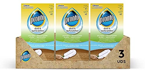 Pronto Staubwedel, 3er-Pack [3 Geräte + 6 Ersatzteile], farblos, Standard, 700 g, 3 Stück