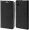 Moozy Wallet Case for iPhone X, iPhone XS, Black Carbon – Flip Case with Metallic Border Design Magnetic Closure Flip Cover with Card Holder and Kickstand Function