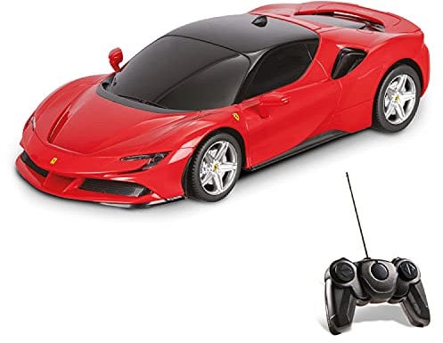 mondo Motors - Ferrari R/C Radio Controlled Car - SF 90 Road Model 1/24 Scale - Child Play Car - Red - 63660