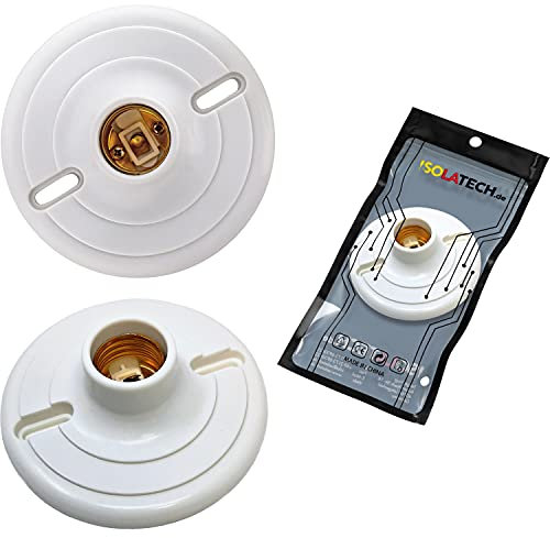 ISOLATECH 1pc E27 douille murale en plastique avec trous de forage LED lampes à économie d'énergie (max.250V/4A) lampes Accueil installation plafond support cuisine socle salle de bain encastrer