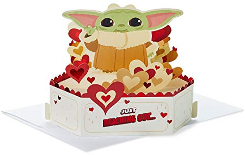 Hallmark Paper Wonder Star Wars Muttertag Pop Up Karte (Baby Yoda) zum Jahrestag, romantischer Geburtstag, Liebe, 4. Mai