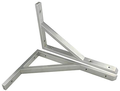 ZHYU Regalhalterung Edelstahl Schwimmende 350/400/450/500mm Schwerlastträger Wandregal 90 Grad L-förmige Rechtwinklig Regalhalter 2er Set