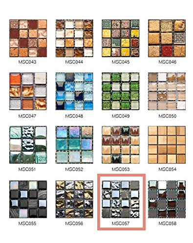 50 Pezzi 3D Adesivi per Piastrelle Mosaico Mattonelle Sticker Autoadesivo Mattonelle Parete PVC Impermeabile per Bagno Cucina Piastrelle Wall Stickers (10 * 10CM*50pcs, MSCO57)