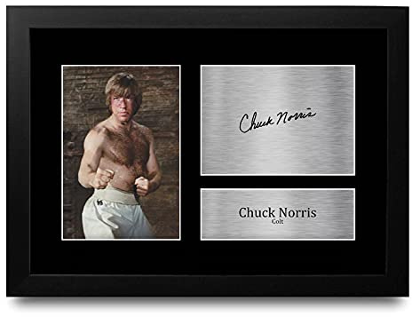 HWC Trading FR A4 Chuck Norris Way of the Dragon Colt Geschenke Gedruckt, Signiert Autogramm Bild Für Film-Erinnerungsstücke-Fans - A4 Framed