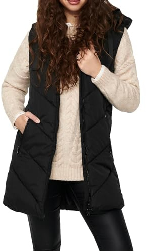 JACQUELINE DE YONG Damen Jdyskylar Otw Noos Padded Hood Waistcoat Jacke, Black 2, L EU