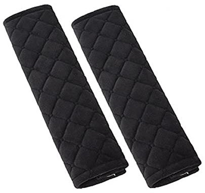 Gurtschoner,Plüsch Auto Gurtpolster 2 Pack Erwachsene und Kinder Sicherheitsgurt Schulterpolster Polsterung für Sitzgurt im Auto für Autosicherheitsgurte Rucksack Schultertasche, Schwarz