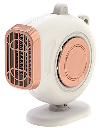Riloer 12v 150W Chauffage/Refroidissement Automatique Mini Réchauffeur De Voiture, Avec Base Rotative Carénage Fixation Clip Plug In Allume-cigare Dégivreur De Ventilateur, Blanc