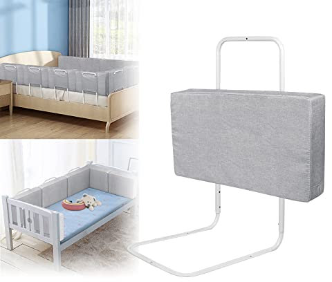 ACXIN Rejilla de cama para bebés, protección contra caídas, altura ajustable, para cama familiar y cuna (60 cm, gris lino)