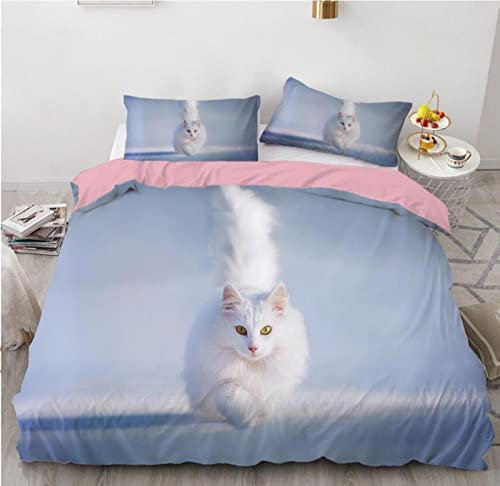 AJIGEN BettwäSche 200x220 Himmelblauer Angora 110gsm Mikrofaser BettwäSche-Sets - Weiche Und Angenehme Schlafkomfort - 2 KissenbezüGe 80x80 cm - Warm Bettbezug Mit ReißVerschluss