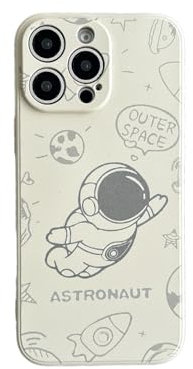 Yonds Queen for iPhone 11 Pro Cute Case, Cool Cartoon Astronaut Rocket Moon Space Design Stylish Soft TPU Bumper Shockproof Anti-Slip Protector Fashion Case (iPhone 11 Pro, Fly White)