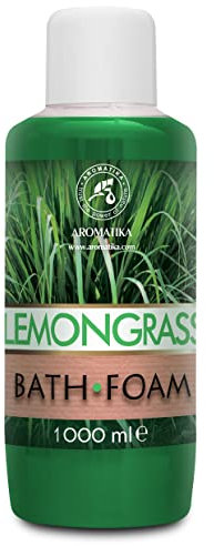 Badeschaum mit Ätherischem Zitronengrasöl 1000 ml - Guter Schlaf - Schönheit - Baden - Körperpflege - Wellness - Entspannung - Aromatherapie - SPA - Lemongrass Aroma - Schaumbäder