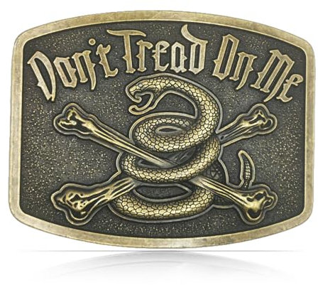 shindaka Große Gürtelschnallen für Herren, Western-Cowboy, Totenkopf-Schlangen-Gürtelschnalle, große riesige Gürtelschnalle, Bronze – Schlange, Large
