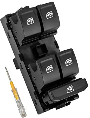 Beneges Elektrischer Fensterschalter Steuertaste 5G0959857D für Golf 7 Passat B7 Tiguan Touran, Electric Power Master Fensterschalter