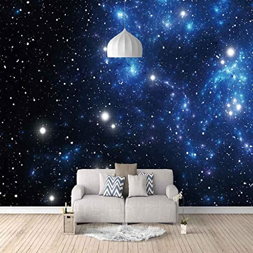 CILODO 3D Selbstklebende Wandtapete Blaue Sternenhimmellandschaft Wandkunst Kinderzimmer Restaurant Bar Shop Wohnzimmer Schlafzimmer Wand Poster Dekoration Tapete Wandbild Wandfotos 400(B) x280(H) cm