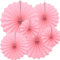 Yosawa 6Pcs Paper Fan Flowers Hanging Paper Fans Decoration for Birthday Wedding Christmas Graduation Theme Party （Pink）