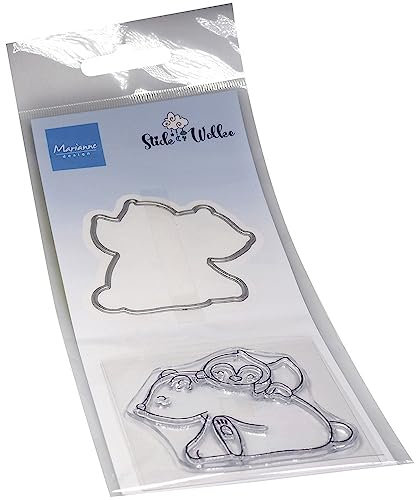 Marianne Design CS1137 Clear Silikonstempel, Bär & Pinguin, zum Stanzen Bastelarbeiten und Präzision Stamping Papercrafts, transparent, One Size