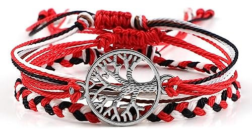 BEDT Frauen 3 Teile/Satz Lebensbaum wasserdichte Wachs Schnur Handarbeit Gewebt Armband Trendy Männer Om Anhänger Armband Liebhaber Gebet Schmuck