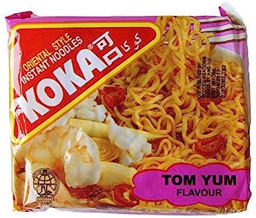 Koka Oriental Style Instant Noodles | Tom-Yum Flavour | Snack or Meal Accompaniment | Ready in 2 Minutes | 85g (Pack of 30)