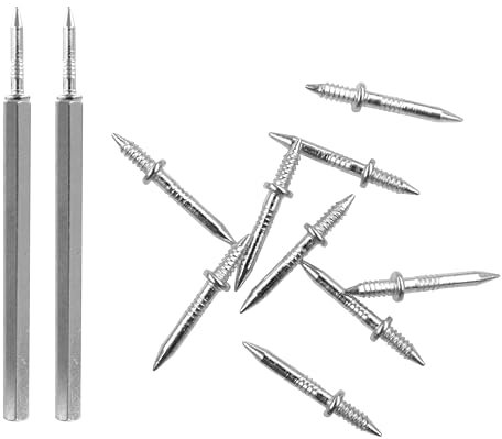 OMOTOOL Lot de 250 clous à double tête sans trace - Clous galvanisés invisibles - Avec outil de douille
