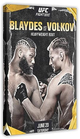 ETOMEY UFC Fight Night; Curtis Blaydes Vs. Alexander Volkov Boxposter Leinwand Poster Schlafzimmer Dekor Sport Landschaft Büro Zimmer Dekor Geschenk Rahmen-Stil 60 x 90 cm