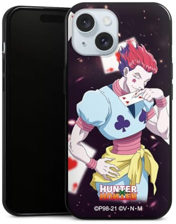 Slim Case extra dünn kompatibel mit Apple iPhone 15 Silikon Handyhülle schwarz Hülle Hisoka Morow Hunter x Hunter Anime