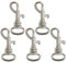 AERZETIX - C68098-5er-Set Drehkarabiner mit zuglasche schlüsselanhänger 10 mm mit feder - gürteltasche leinen haustiere - silberfarben - aus metall
