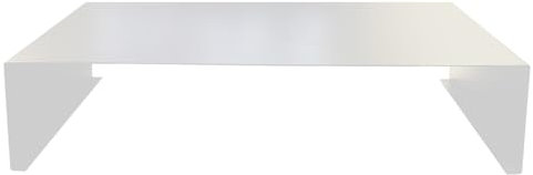 Tecnokit supporto monitor scrivania salvaspazio, rialzo monitor in acciaio per alzare schermo pc e tv, dimensioni cm 68x32x15 h ripiano stand desk organizer per schermo pc e tv (Bianco)