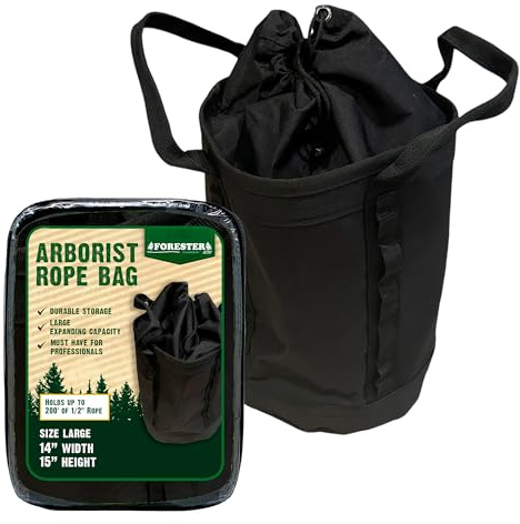 FORESTER Large Arborist Rope Bag - Bucket Style Storage Bag | Arborist Equipment | Tree Climbing Gear | Heavy Duty Nylon Gear Bag with Handles