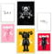 Nacnic 6er-Set Kultige Kaws farbenfroh Gerahmtes Poster mit Design-Illustrationen zur Dekoration der Wände Ihres Zuhause Zimmer Büro Laden Malerei A3 & A4 Weißer Rahmen