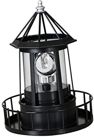 Milisten 360 Rotierendes Solarlicht Leuchttürme Solarleuchte im Freien solar zaunleuchte solarlampen solarleuchten für außen Leuchtturm Lampe Hof Solar-Leuchtturm draussen Turmlicht Abs