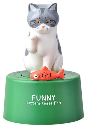 Misamo Katzen-Küchentimer, Mechanischer Küchenwerkzeug-, Kurzzeitwecker, Küchentimer, Katzenuhr, Küchentimer, Grün