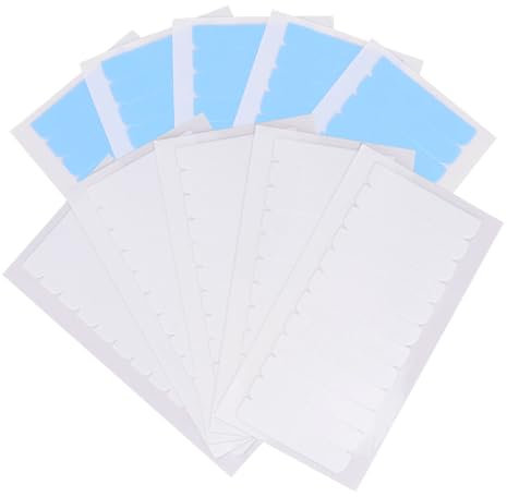 EOAMGO 120PCS Hair Extension Tape Tabs, Double Sided Adhesive Tapes in Hair Extensions, Human Hair Weft holder for Hair Extensions, Wigs and Hairpieces Replacement (4 x 0.8 CM, Blue & White)