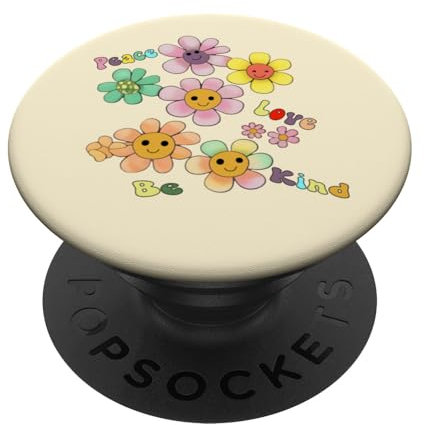Happy Daisy Flowers im Retro-Look der Siebziger, Frieden, Liebe, sei nett PopSockets mit austauschbarem PopGrip