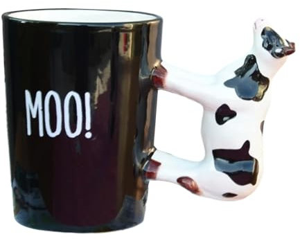 370 ml Keramiktasse in Tierform, 3D-Handgezeichnete Tasse - Kuh 2