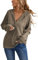iChunhua Knitted Long Sleeve Button Up Top V Neckline Lightweight Brwon Sweatshirt Hooded for Women Uk Loose Ladies Hoodies Size 14 Brown XL