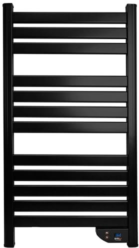 gridinlux® | Homely DRY 500W Radiador Toallero eléctrico baño | Negro |Secador de toallas pared | 2 en 1 | Bajo Consumo | IP24