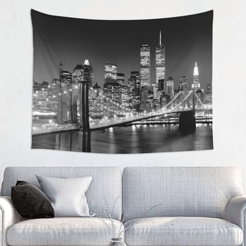 DNBCLEZK New York Wanddekoration, Wandteppich, Druck, Polyester, Wandbehang für Heimdekoration (95 x 73 cm)