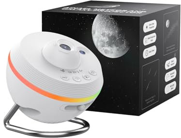 Ainael Projecteur Galaxie, Projecteur Etoile Planetarium Lampe Veilleuse Ciel Étoilé Plafond avec Bande Lumineuse Meteor Galaxy Projector pour Enfants Chambre Anniversaire Noël Cadeau (White)
