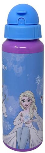 Aluminium Trinkflasche mit Strohhalm Disney Frozen Elsa Olaf Flasche 550ml Kinderzubehör