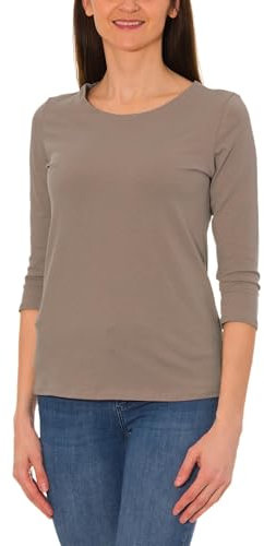 Alkato Damen Shirt 3/4 Arm mit Rundhals, Farbe: Beige Latte, Größe: M