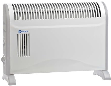 ELICENT | Caldo Turbo 2000, Termoconvettore a Convezione Naturale 2000W con Timer, a Pavimento o Fisso a Parete, Superficie Riscaldata 20m²
