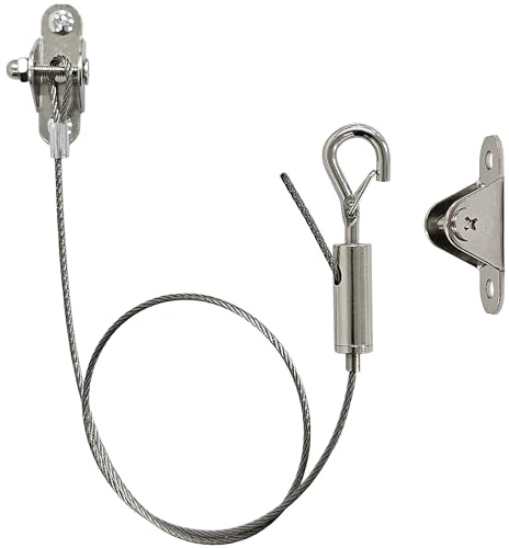 2 Sets Adjustable Hanging Wire Kit, Stainless Steel Multipurpose Suspension Wire Cable with Hook, Heavy Duty Anchor for Furniture, Light, Lamp, Picture, Mirror Secure to Wall or Ceiling, 20in